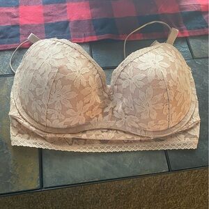 PINK by Victoria Secret Tan Lace Bra Size 34DD